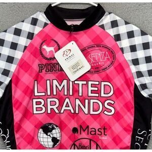 Primal Shirt Adult Large Pink White Colorblock Cycling Jersey Activewear Men NEW